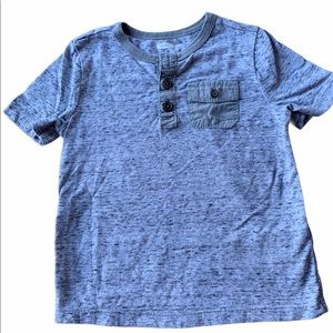 Gray Pocket Henley Tee - 3T